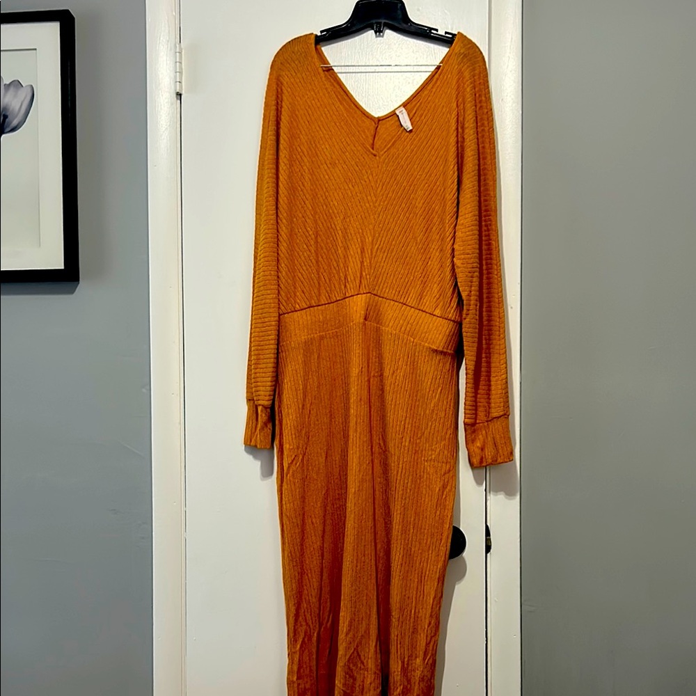 Elegant Orange Knit Dress